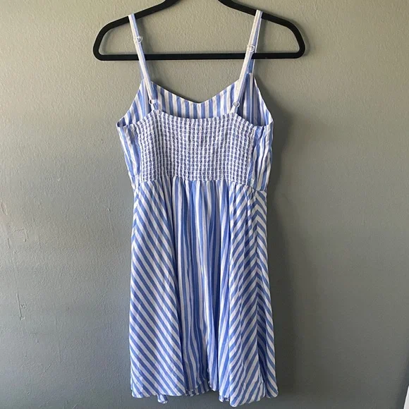 Old Navy Blue and White Striped Spaghetti Strap Mini Dress - Picture 6 of 7